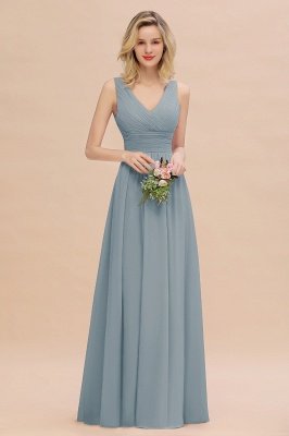 Elegant V-Neck Ruffles Bridesmaid Dress On Sale | Sexy Long Evening Dresses_40
