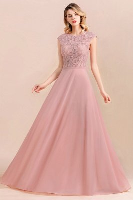 Elegantes Dusty Pink Soft Lace Chiffon Abendkleid Sleveless Aline Brautjungfernkleid_7