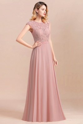 Elegantes Dusty Pink Soft Lace Chiffon Abendkleid Sleveless Aline Brautjungfernkleid_5