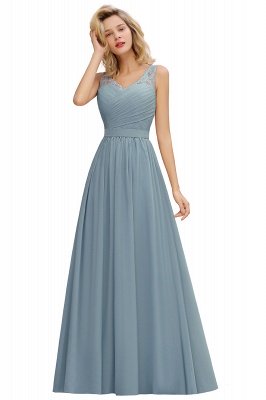 Beautiful V-neck Long Evening Dresses with soft Pleats | Sexy Sleeveless V-back Dusty Pink Womens Dress for Prom_6
