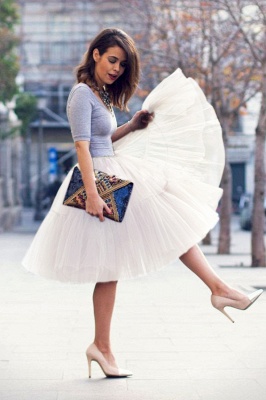 White puffy one size petticoat skirt for celebrating festivals_26