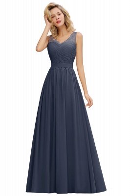 Beautiful V-neck Long Evening Dresses with soft Pleats | Sexy Sleeveless V-back Dusty Pink Womens Dress for Prom_5