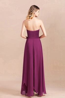 Strapless Purple Chiffon Evening Party Dress Spacial Occasion Dress_3