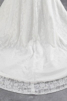 Elegante vestido de novia de columna de sirena blanca con hombros descubiertos_7