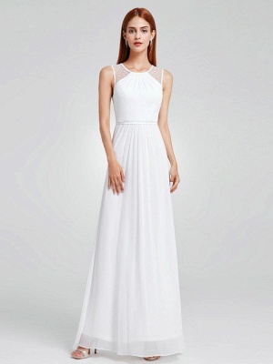 Halter White Simple Beach Wedding Dresses_1