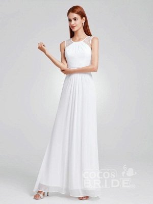 Halter White Simple Beach Wedding Dresses_4