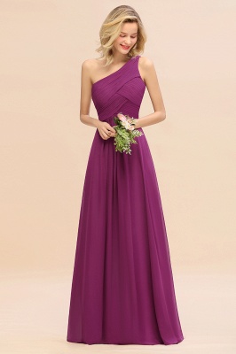 Elegant Ruffles One Shoulder Prom Dresses | A-Line Sleeveless Evening Dresses_42