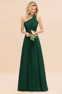 Elegant Ruffles One Shoulder Prom Dresses | A-Line Sleeveless Evening Dresses_31