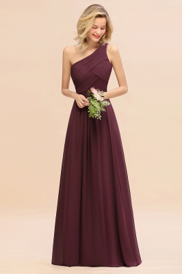 Elegant Ruffles One Shoulder Prom Dresses | A-Line Sleeveless Evening Dresses_47