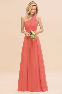 Elegant Ruffles One Shoulder Prom Dresses | A-Line Sleeveless Evening Dresses_7