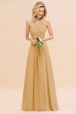 Elegant Ruffles One Shoulder Prom Dresses | A-Line Sleeveless Evening Dresses_13