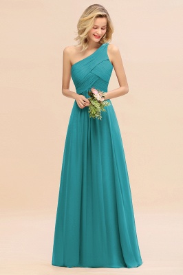 Elegant Ruffles One Shoulder Prom Dresses | A-Line Sleeveless Evening Dresses_32
