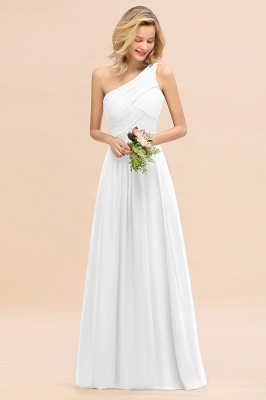 Elegant Ruffles One Shoulder Prom Dresses | A-Line Sleeveless Evening Dresses_1