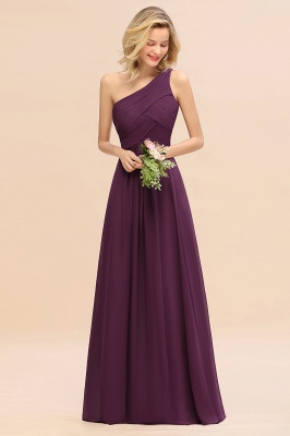 Elegant Ruffles One Shoulder Prom Dresses | A-Line Sleeveless Evening Dresses_20