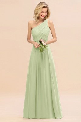 Elegant Ruffles One Shoulder Prom Dresses | A-Line Sleeveless Evening Dresses_35