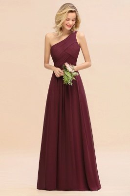 Elegant Ruffles One Shoulder Prom Dresses | A-Line Sleeveless Evening Dresses_10