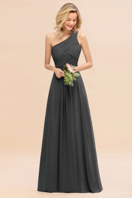 Elegant Ruffles One Shoulder Prom Dresses | A-Line Sleeveless Evening Dresses_46