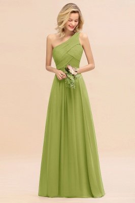 Elegant Ruffles One Shoulder Prom Dresses | A-Line Sleeveless Evening Dresses_34
