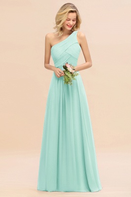 Elegant Ruffles One Shoulder Prom Dresses | A-Line Sleeveless Evening Dresses_36