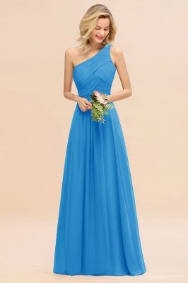 Elegant Ruffles One Shoulder Prom Dresses | A-Line Sleeveless Evening Dresses_25