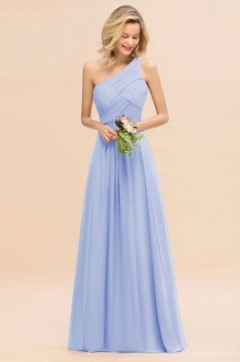 Elegant Ruffles One Shoulder Prom Dresses | A-Line Sleeveless Evening Dresses_22