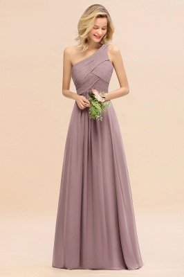 Elegant Ruffles One Shoulder Prom Dresses | A-Line Sleeveless Evening Dresses_37