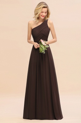 Elegant Ruffles One Shoulder Prom Dresses | A-Line Sleeveless Evening Dresses_11