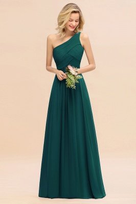 Elegant Ruffles One Shoulder Prom Dresses | A-Line Sleeveless Evening Dresses_33