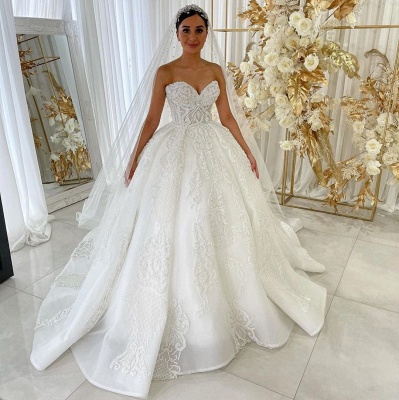 Милая принцесса трапеция свадебные платья сад кружева аппликации платье для невесты_2