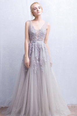 ADDYSON | A-line Floor-length Tulle Bridesmaid Dress with Appliques_9