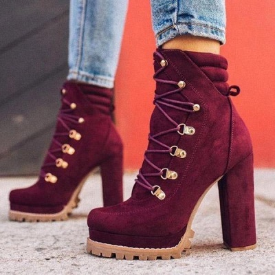 High Heel Boots Platform Boots for Autumn/Winter Amazing Waterproof Ankle Boots_7