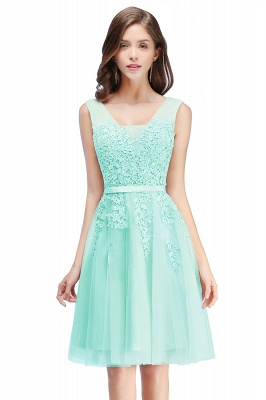 ADDILYNN | A-line Knee-length Tulle Prom Dress with Appliques_10