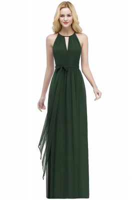 Halter Ruffle Chiffon Bridesmaid Dress Floor Length Wedding Guest Dress_8