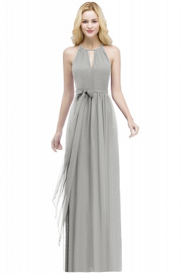 Halter Ruffle Chiffon Bridesmaid Dress Floor Length Wedding Guest Dress_7