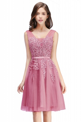 ADDILYNN | A-line Knee-length Tulle Prom Dress with Appliques_3