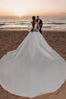 Сексуальное атласное свадебное платье с оборками на одно плечо и блестками Seqiuns, русалка, со шлейфом-шлейфом_2