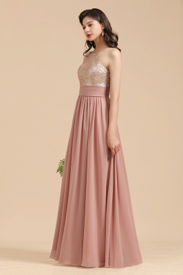Stylish One Shoulder Glitter Sequins Aline Chiffon Evening Prom Dress_8