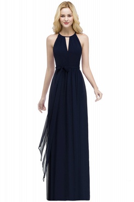 Halter Ruffle Chiffon Bridesmaid Dress Floor Length Wedding Guest Dress_5