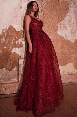 Темно-красное вечернее платье с блестками и пайетками Aline_2
