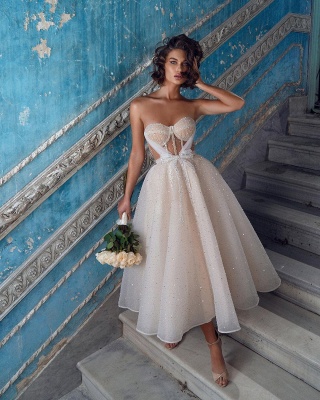 Stylish Sweetheart Sleeveless A-line Midi Prom Dress_3