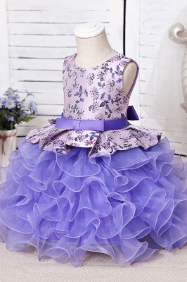 Lavender Sleeveless lace applique pricess flower girl dress_7