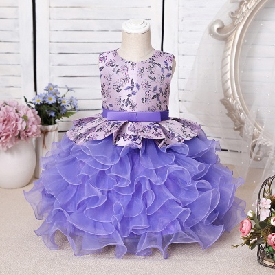 Lavender Sleeveless lace applique pricess flower girl dress_1