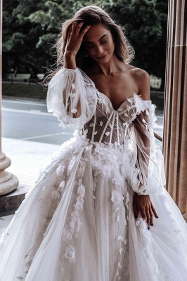 Сексуальное свадебное платье без рукавов в форме сердца, белое кружевное свадебное платье с цветочным рисунком 3D_2