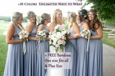 Infinity-Kleid, Brautjungfernkleid, Multi-Way-Twist-Wickelkleid für Damen