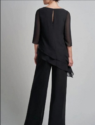Black Mother of Bride Pants Suits Daily Wear_2