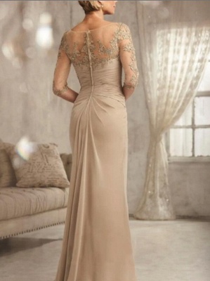 Elegantes Chiffon-Kleid für die Brautmutter mit halben Ärmeln_2