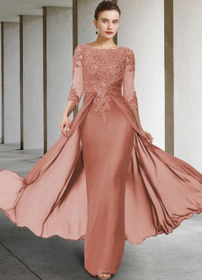 Элегантное платье-русалка для матери невесты с кружевными аппликациями_6