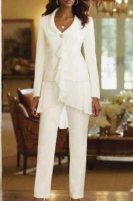 Fit One Set Femme Blanc Manches Longues Tenue de Travail Business Cloth_1