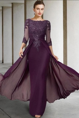 Элегантное платье-русалка для матери невесты с кружевными аппликациями_1