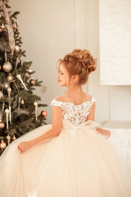Jolie robe de fête de Noël en dentelle blanche en tulle princesse petite fille_6